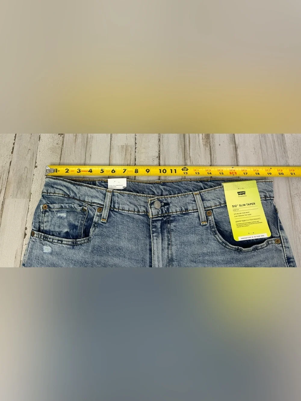 Levi's Men's 512 Slim Taper Fit 38x27 Denim Jeans Medium Stonewash NWT